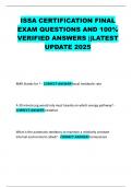 ISSA CERTIFICATION FINAL EXAM QUESTIONS AND 100&percnt; VERIFIED ANSWERS &vert;&vert;LATEST UPDATE 2025