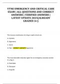 VTNE EMERGENCY AND CRITICAL CARE EXAM &vert; ALL QUESTIONS AND CORRECT ANSWERS &vert; VERIFIED ANSWERS &vert; LATEST UPDATE 2025&lpar;ALREADY GRADED A&plus;&rpar;