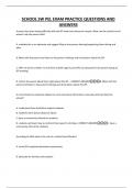 SCHOOL SW PEL EXAM PRACTICE QUESTIONS AND ANSWERS