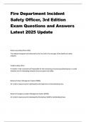 Fire Department Incident Safety Officer&comma; 3rd Edition Exam Questions and Answers Latest 2025 Update