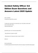 Incident Safety Officer 3rd Edition Exam Questions and Answers Latest 2025 Update&period; Newest Version as of 2025&sol;2026 Actual Exam Questions with Correct Answers&period;
