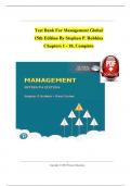 Test Bank for Management Global&comma; 15th Edition by Stephen P&period; Robbins&comma; Verified Chapters 1 - 18&comma; Complete Newest Version