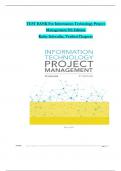 TEST BANK For Information Technology Project Management 9th Edition by Kathy Schwalbe&comma; Verified Chapters 1 - 13&comma; Complete Newest Version