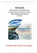 Test Bank - Hill's Chemistry for Changing Times 15th edition Hill's Chemistry for Changing Times &comma; John Hill&comma; Chapter 1 - 21&vert;ISBN&colon; 9780134878102&vert;newest edition 2025 A&plus;