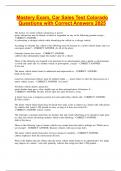 Mastery Car Sales Colorado Exam Questions Latest Update Exam Questions with 100&percnt; Correct Answers &vert; Latest Version &lpar;2025&rpar; Expert Verified