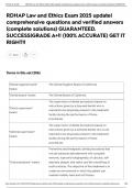 RDHAP Law and Ethics Exam 2025 update&vert; comprehensive questions and verified answers &lpar;complete solutions&rpar; GUARANTEED&period; SUCCESS&vert;GRADE A&plus;&excl;&excl; &lpar;100&percnt; ACCURATE&rpar; GET IT RIGHT&excl;&excl;