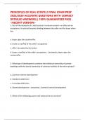 PRINCIPLES OF REAL ESTATE 2 FINAL EXAM PREP 2025&sol;2026 ACCURATE QUESTIONS WITH CORRECT DETAILED ANSWERS &vert;&vert; 100&percnt; GUARANTEED PASS <RECENT VERSION>