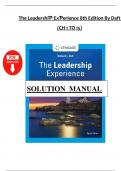 Test Bank For The Leadership Experience 8th Edition by Richard Daft Chapter 1-15&lowbar;