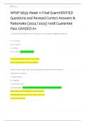 Psychopathology and Diagnostic Reasoning Practicum &lpar;NRNP 6635&rpar; Week 11 Final ExamVERIFIED   Questions and Revised Correct Answers &  Rationales &lpar;2024 &sol; 2025&rpar; 100&percnt; Guarantee  Pass GRADED A&plus;  