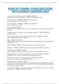 NURS 251 PHARM - EXAM QUESTIONS WITH CORRECT ANSWERS 2025