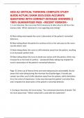 HESI A2 CRITICAL THINKING COMPLETE STUDY GUIDE ACTUAL EXAM 2025&sol;2026 ACCURATE QUESTIONS WITH CORRECT DETAILED ANSWERS &vert;&vert; 100&percnt; GUARANTEED PASS <RECENT VERSION>