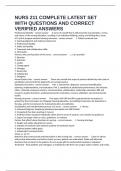 NURS 211 COMPLETE LATEST SET WITH QUESTIONS AND CORRECT VERIFIED ANSWERS