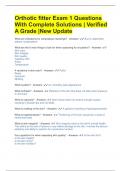 Orthotic fitter Exam 1 Questions With Complete Solutions &vert; Verified A Grade &vert;New Update