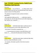 Epic TED300 Training Enviro&period; Build Exam Questions And Answers&period;docx
