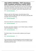 2022 NFHS FOOTBALL TEST Questions with Complete Solutions &lpar;Latest 2025&rpar;