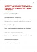 Massachusetts Life and Health Insurance Exam 2025&sol;2026 &vert;&vert; QUESTIONS WITH CORRECT DETAILED ANSWERS &vert;&vert; 100&percnt; GUARANTEED PASS <BRAND NEW VERSION>