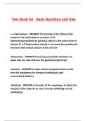 Test Bank for   Basic Nutrition and Diet