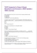 TCFP Inspector's Class II Exam Questions and Answers &vert; 2025 Update &vert; 100&percnt; Correct