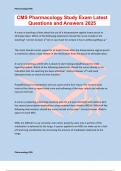 CMS Pharmacology Study Exam Latest Questions and Answers 2025