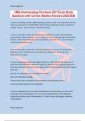 CMS pharmacology Proctored 2021 Exam Study Questions with Correct Detailed Answers 2025-2026