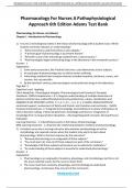 Pharmacology For Nurses A Pathophysiological Approach 6th Edition Adams Test Bank