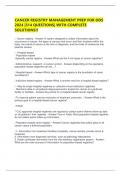  CANCER REGISTRY MANAGEMENT PREP FOR ODS 2024 &vert;314 QUESTIONS&vert; WITH COMPLETE SOLUTIONS&excl;&excl;