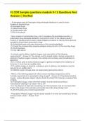FL CDR Sample questions module 9-15 Questions And Answers &vert; Verified  