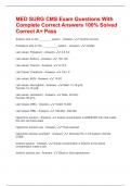 MED SURG CMS Exam Questions With Complete Correct Answers 100&percnt; Solved Correct A&plus; Pass