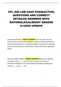 CPL AIR LAW CAAP EXAM&vert;ACTUAL QUESTIONS AND CORRECT DETAILED ANSWERS WITH RATIONALES&vert;ALREADY GRADED A&plus;&vert;2025 UPDATE