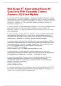 Med Surge ATI Exam Actual Exam All Questions With Complete Correct Answers 2025 New Update
