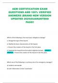 AEM CERTIFICATION EXAM QUESTIONS AND 100&percnt; VERIFIED ANSWERS &vert;BRAND NEW VERSION UPDATED 2025&vert;GUARANTEED PASS&excl;&excl;