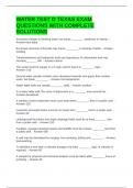 WATER TEST D TEXAS EXAM QUESTIONS WITH COMPLETE SOLUTIONS