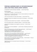 PORTAGE LEARNING NURS 231 PATHOPHYSIOLOGY 2024&sol; 2025 FINAL EXAM &lbrace;LATEST UPDATE&rcub;