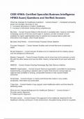 CSBI HFMA&colon; Certified Specialist Business Intelligence HFMA Exam&vert; Questions and Verified Answers 