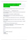 NATURAL SCIENCE &lpar;PSB&rpar; EXAM QUESTIONS WITH CORRECT SOLUTIONS