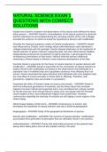 NATURAL SCIENCE EXAM 1 QUESTIONS WITH CORRECT SOLUTIONS