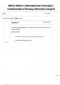NR512 Week 2&colon; Informatics Key Terms Quiz &colon; Fundamentals of Nursing Informatics-Sargent
