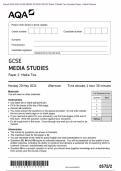 Actual 2024 AQA GCSE MEDIA STUDIES 8572/2 Paper 2 Media Two Question Paper + Mark Scheme
