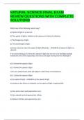 NATURAL SCIENCE FINAL EXAM REVIEW QUESTIONS WITH COMPLETE SOLUTIONS