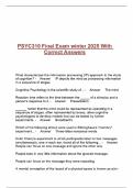 PSYC310 Final Exam winter 2025 With Correct Answers