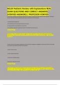 NCLEX Pediatric Review with Explanations REAL EXAM QUESTIONS AND CORRECT ANSWERS &lpar;VERIFIED ANSWERS&rpar; &vert; PROFESSOR VERIFIED                       