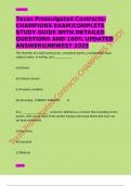 Texas Promulgated Contracts-CHAMPIONS EXAM&vert;COMPLETE STUDY GUIDE WITH DETAILED QUESTIONS AND 100&percnt; UPDATED ANSWERS&vert;NEWEST 2025