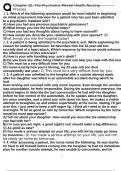 Chapter 10&colon; The Psychiatric-Mental Health Nursing Process Exam Questions With Correct Solutions latest update 2025&sol;2026