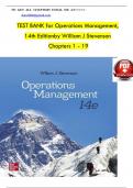 TEST BANK for Operations Management&comma; 14th Editio by William Stevenson&comma; Verified Chapters 1 - 19&comma; Complete Newest Version