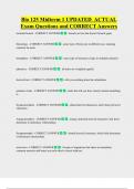 Bio 125 Midterm 1 UPDATED  ACTUAL   Exam Questions and CORRECT Answers 