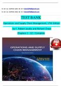 Test Bank For Operations and Supply Chain Management&comma; 17th Edition by F&period; Robert Jacobs All Chapters 1 - 22 LATEST