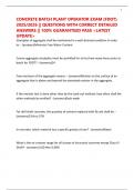 CONCRETE BATCH PLANT OPERATOR EXAM &lpar;FDOT&rpar; 2025&sol;2026 &vert;&vert; QUESTIONS WITH CORRECT DETAILED ANSWERS &vert;&vert; 100&percnt; GUARANTEED PASS <LATEST UPDATE>