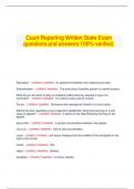 Court Reporting Written State Exam questions and answers 100&percnt; verified&period;