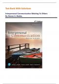 Test Bank with Solutions for Interpersonal Communication Relating to Others 9th Edition by Beebe&comma; &lpar;Ch 1 &ndash; 12&rpar; Latest Update