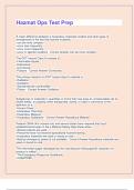 Hazmat Ops Test Prep Questions And Answers Rated A&plus; New Update Assured Satisfaction